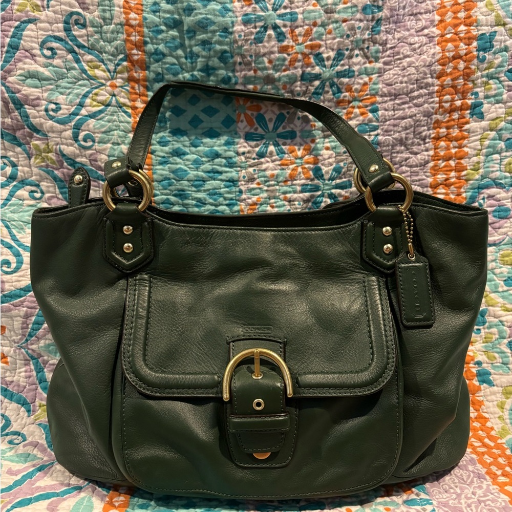 Coach Campbell Forest Green Belle Carryall handbag